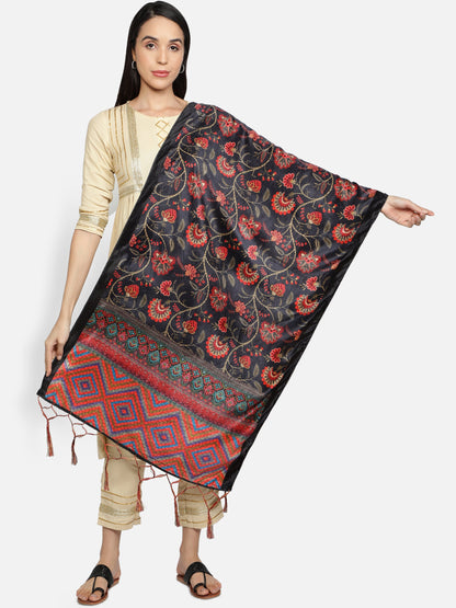 Women's Multicolored Polyster Velvet  Digital Printed Dupatta