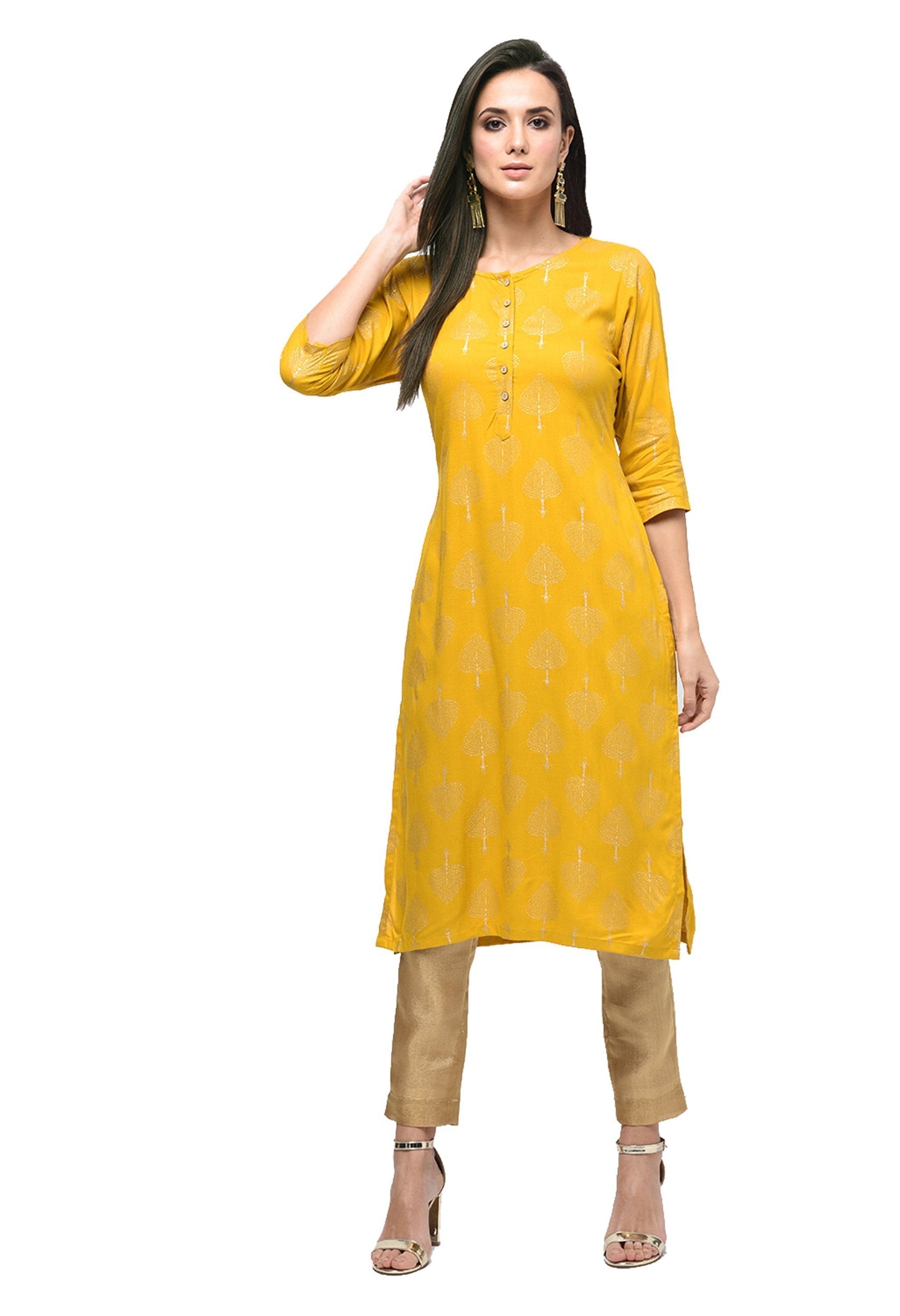 Women's Black Rayon Printed Sleeveless Round Neck Casual Kurta Only