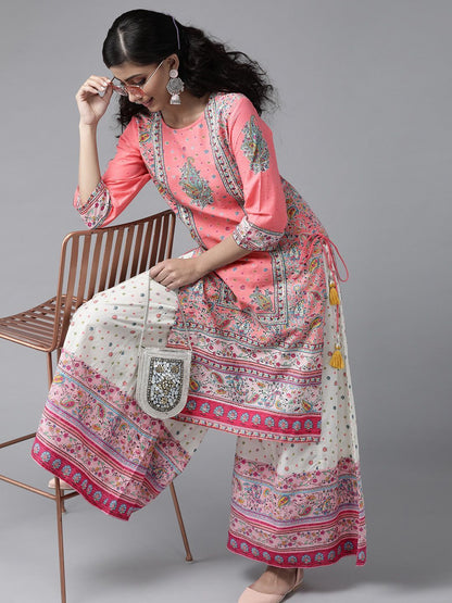 Women's Floral Printed Straight Kurta Palazzo Set
