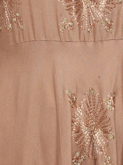 Women's Light Brown Rayon Kurta By Vbu