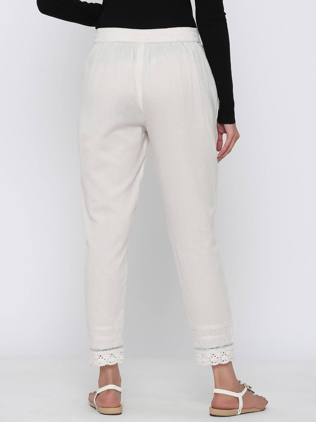Women's Cotton Solid Straight Pants