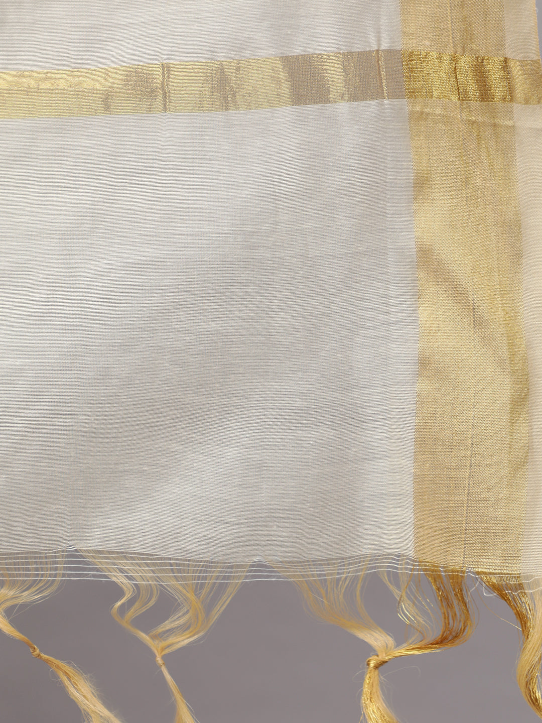 Women's Blue Bandhini And Beige Solid Dupatta Combo, Pack Of Two
