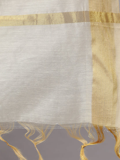 Women's Blue Bandhini And Beige Solid Dupatta Combo, Pack Of Two