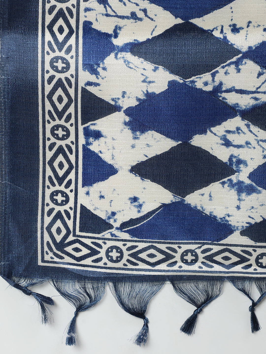 Women's Blue And Black Printed Dupatta Combo, Pack Of Two