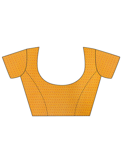 Women's Yellow Chiffon Printed Saree