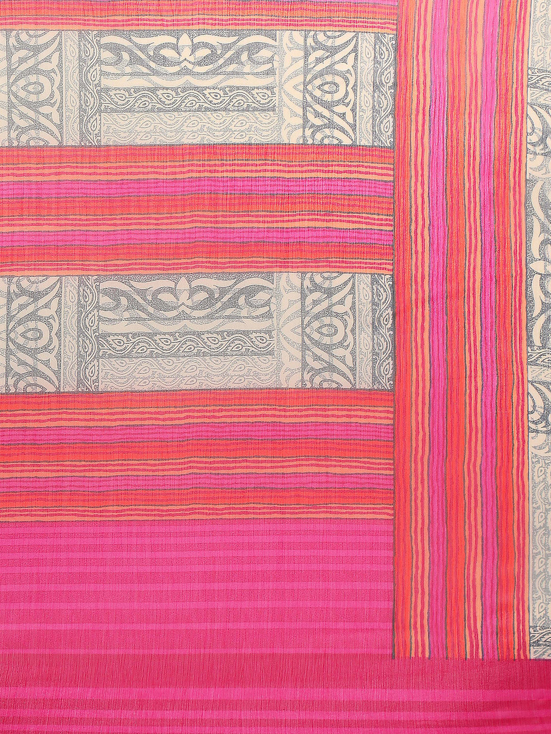 Women's Pink Chiffon Printed Saree