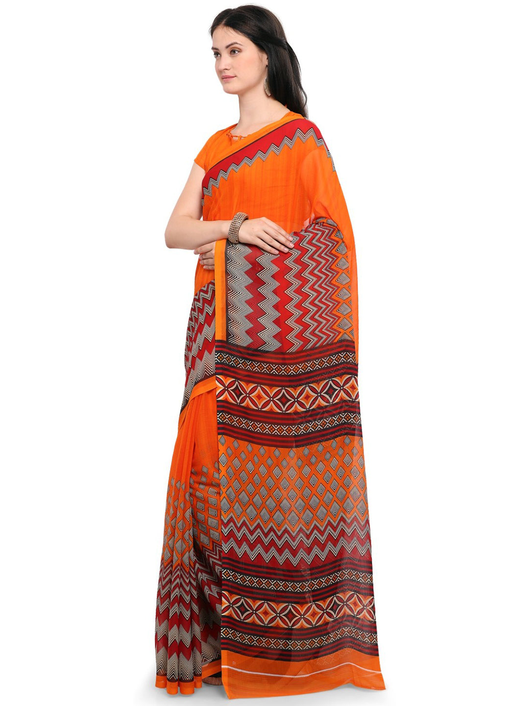 Women's Multicolor Chiffon Printed Saree