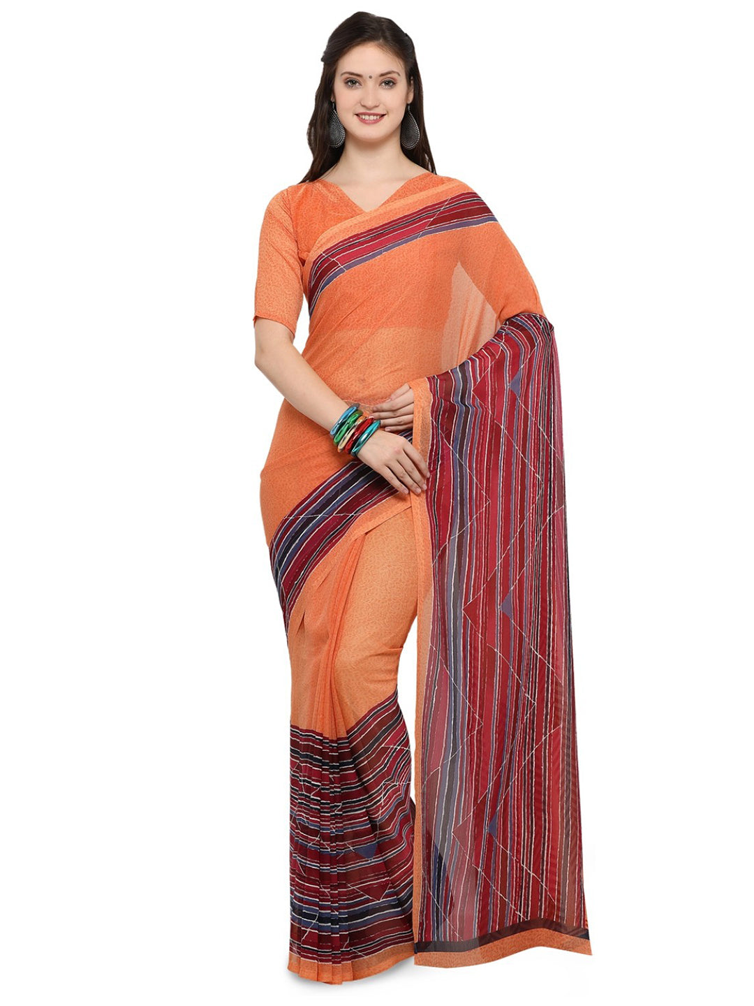 Women's Multicolor Chiffon Printed Saree