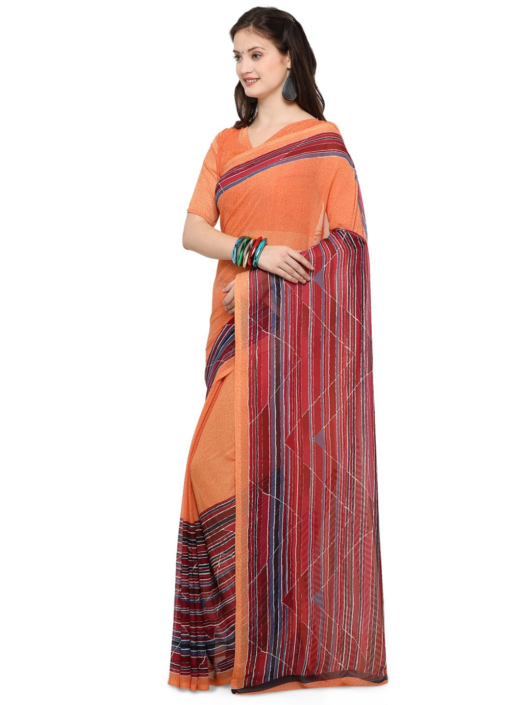 Women's Multicolor Chiffon Printed Saree