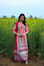 Women's Cambric Printed Straight Kurta Palazzo Dupatta Set
