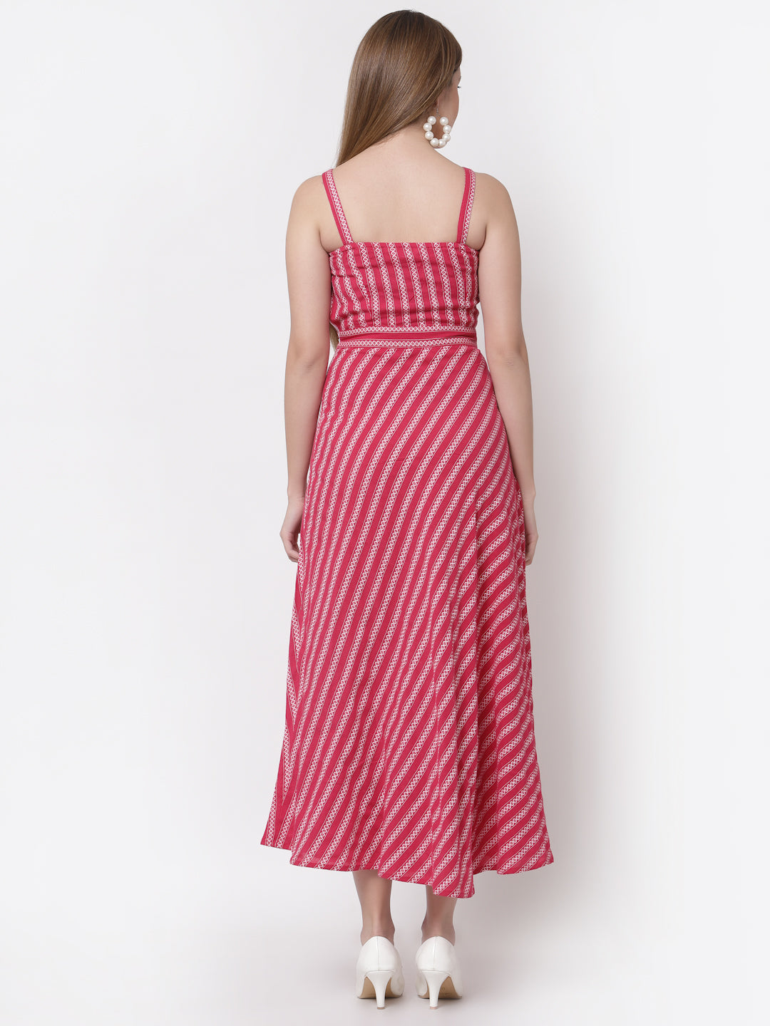 Women's Stylish Cotton Square Neck Sleeveless Printed Dress