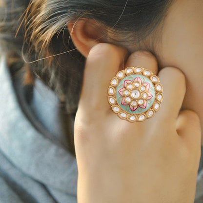 Women's Tradtional Meenakari finger ring