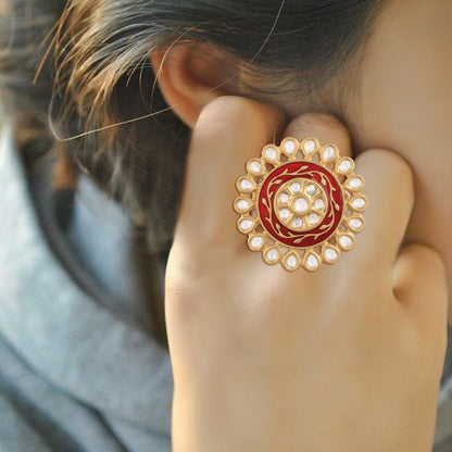 Women's Tradtional Meenakari finger ring