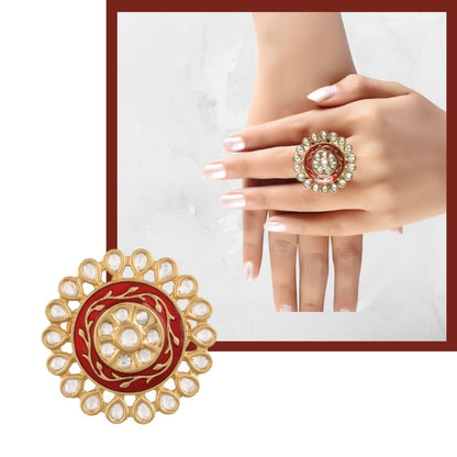 Women's Tradtional Meenakari finger ring