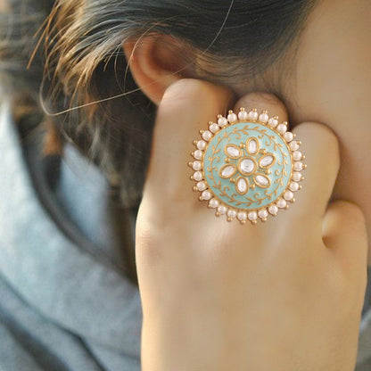 Women's Tradtional Meenakari finger ring