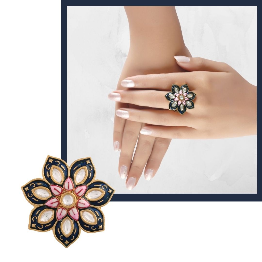Women's Tradtional Meenakari finger ring