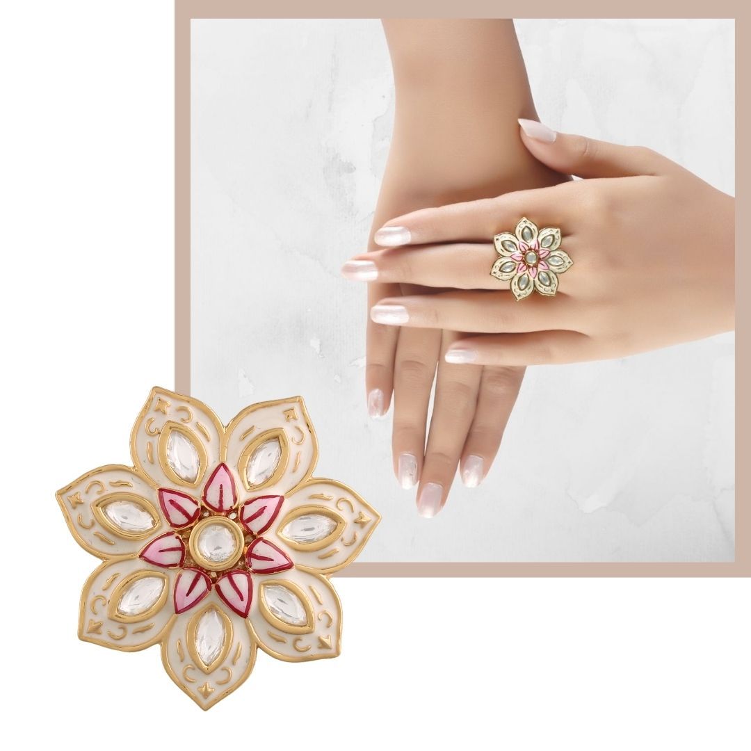 Women's Tradtional Meenakari finger ring