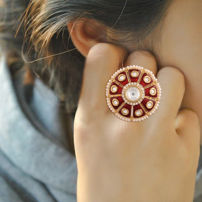 Women's Tradtional Meenakari finger ring