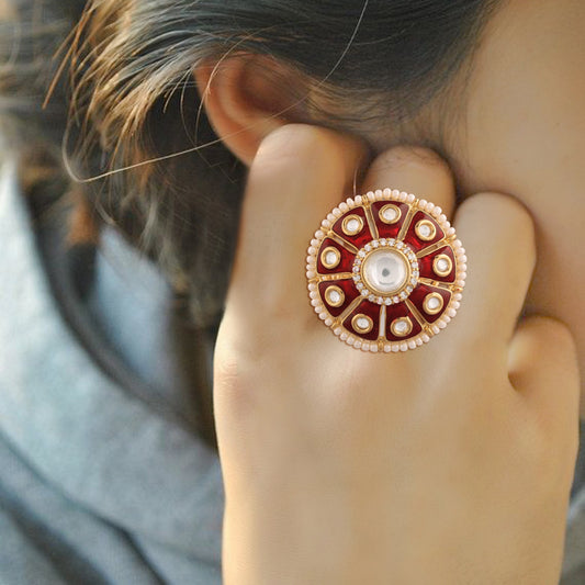 Women's Tradtional Meenakari finger ring