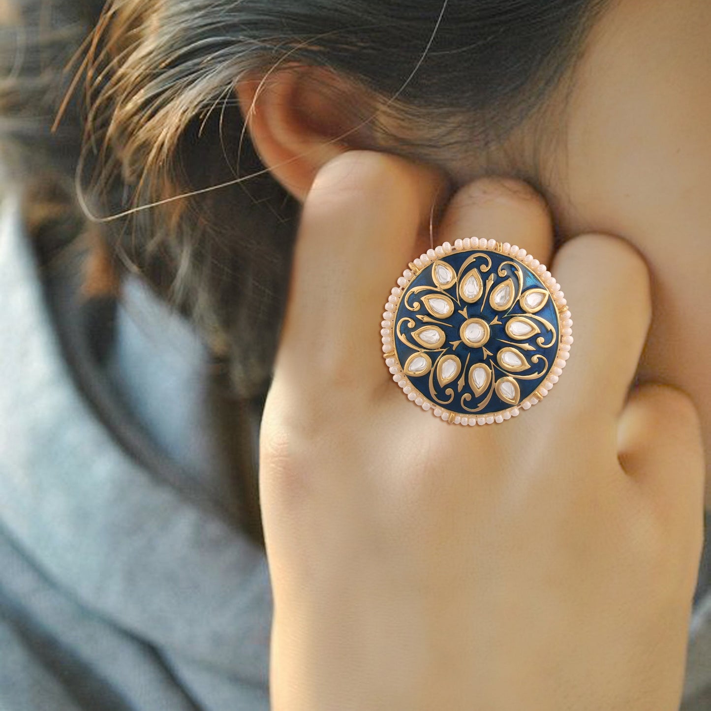 Women's Tradtional Meenakari finger ring