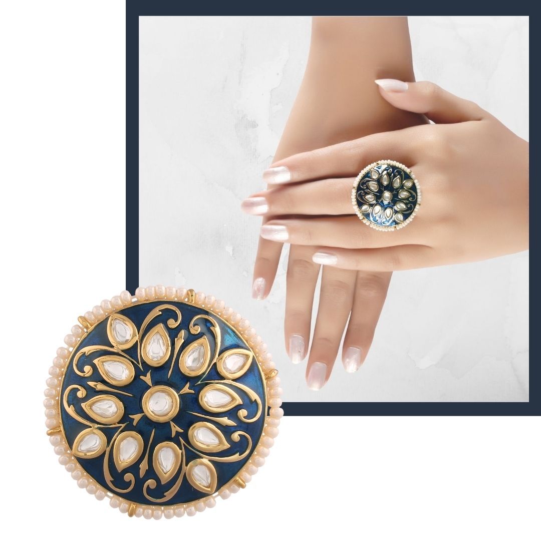 Women's Tradtional Meenakari finger ring