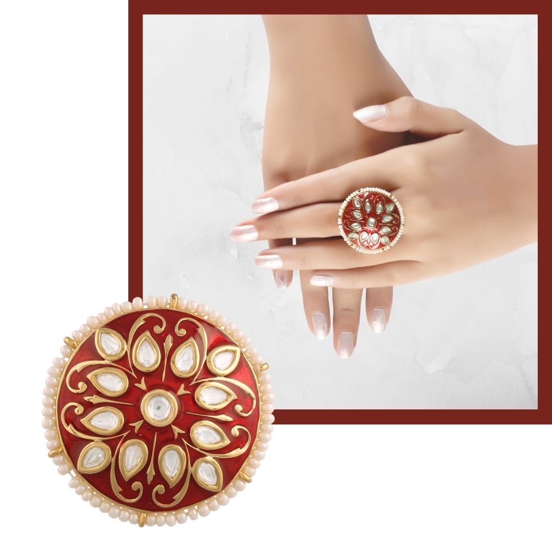 Women's Tradtional Meenakari finger ring