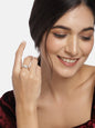Women's Rose GoldÂ Crystal AD Sparkling Adjustable Finger Ring