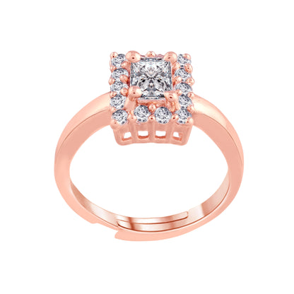 Women's Rose GoldÂ Crystal AD Sparkling Heart Shaped Finger Ring