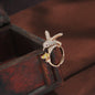 Women's Rose GoldÂ Crystal AD Sparkling  Birds Finger Ring