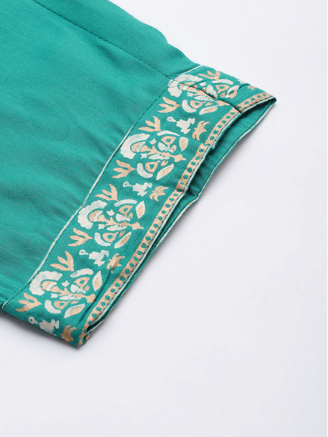 Women's Rama Rayon Panelled Printed A-Line Kurta Trouser Set With Dupatta