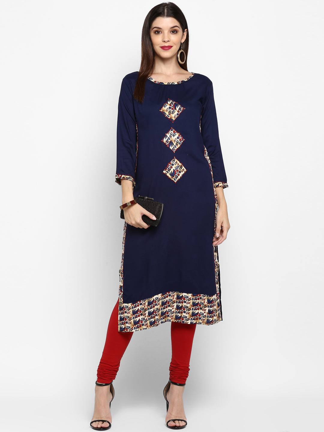 Women's Printed Blue Kurta By Vbuyz- (