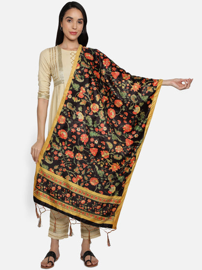 Women's Multicolored Polyster Velvet  Digital Printed Dupatta