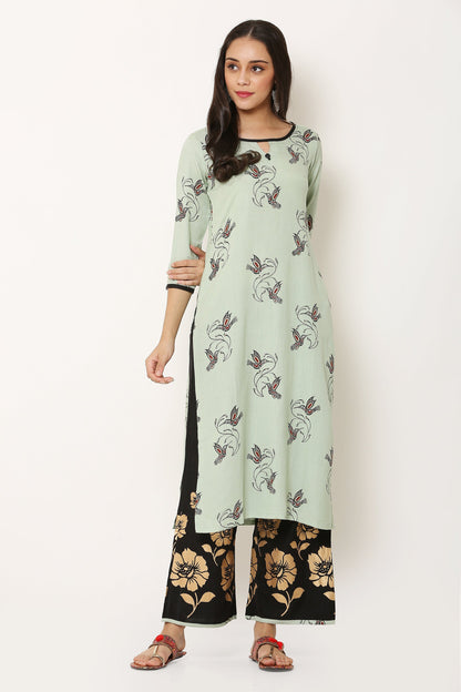 Women's Viscose Rayon Kurta And Palazzo Set