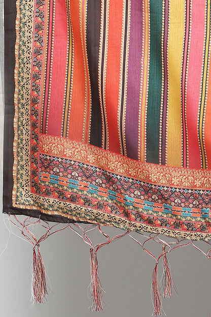 Women's Multicolored Art Silk Digital Printed Dupatta