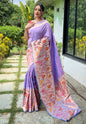 Women's Lavender Paithani Big Border Saree