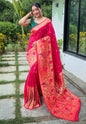Women's Pink Paithani Big Border Saree