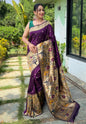 Women's Magenta Paithani Big Border Saree