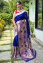 Women's Violet Paithani Big Border Saree