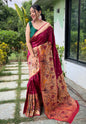 Women's Wine Paithani Big Border Saree