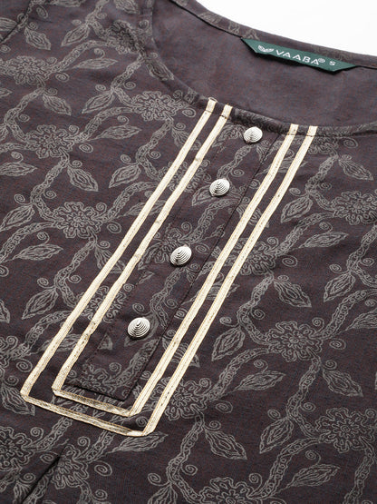Women's Wine Color Rayon Blend Printed Kurta Dhoti Pant With Dupatta