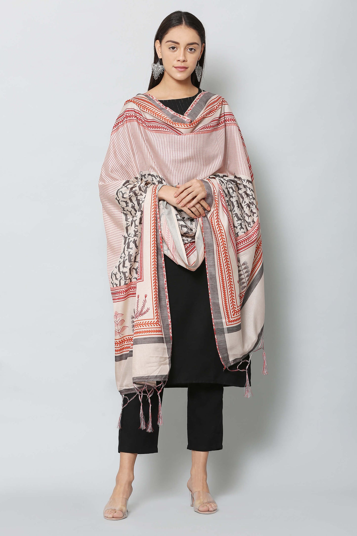 Women's Multicolored Art Silk Digital Printed Dupatta