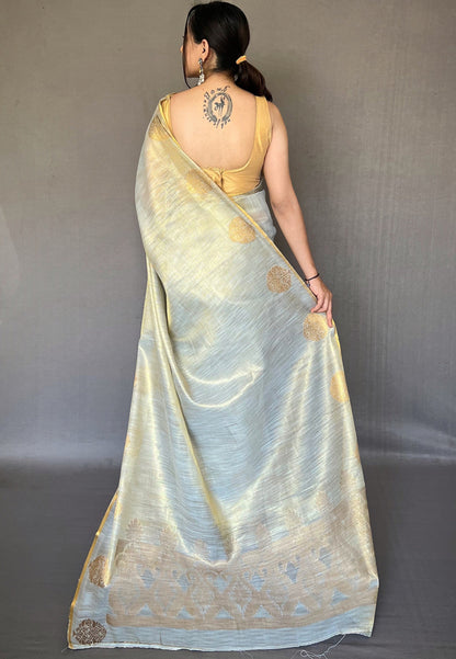 Women's Sky Blue Gulabo Banarasi Tissue Silk Zari Saree