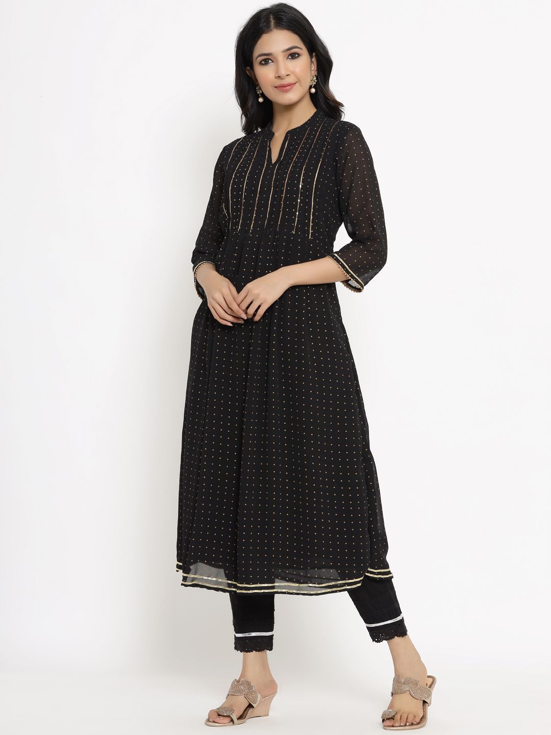 Women's Polka Print High-Low Tunic