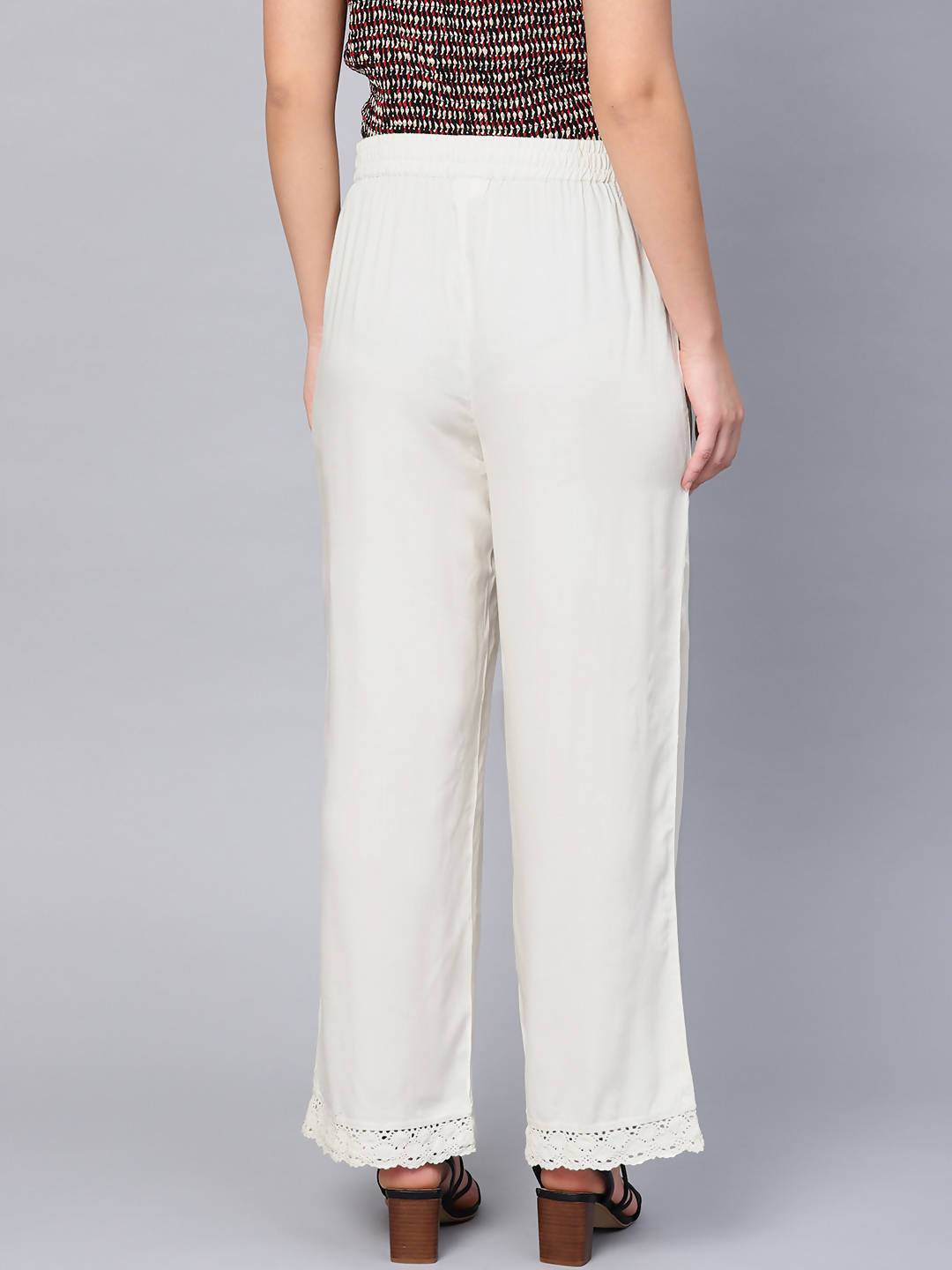 Women's Rayon Embellished Wide-Leg Palazzo