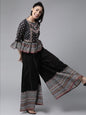 Women's Floral Printed Crop-Top Palazzo Set