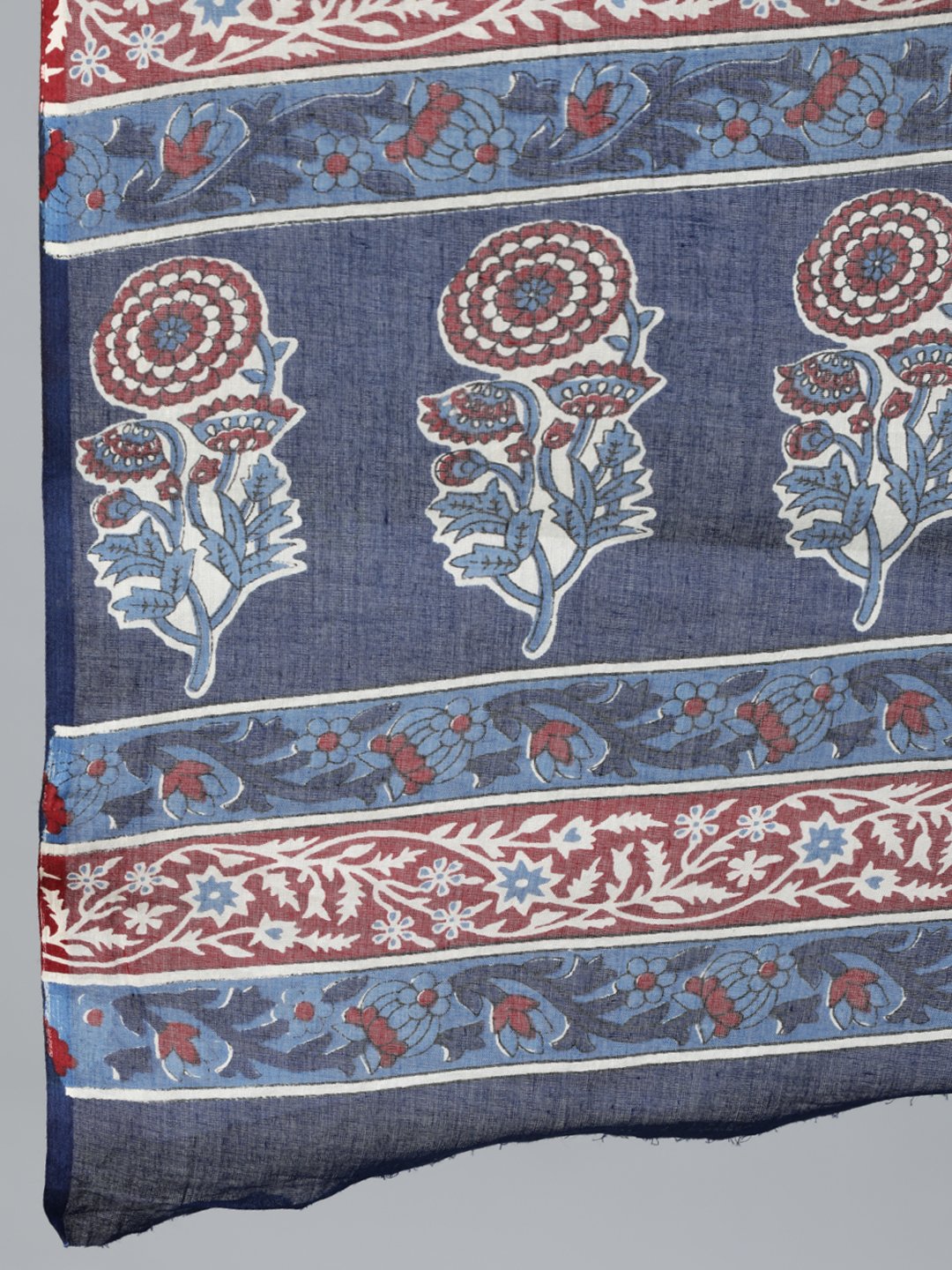 Women's Indigo Blue Printed Straight Kurta Wiith Plazo & Dupatta