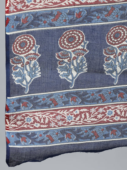 Women's Indigo Blue Printed Straight Kurta Wiith Plazo & Dupatta