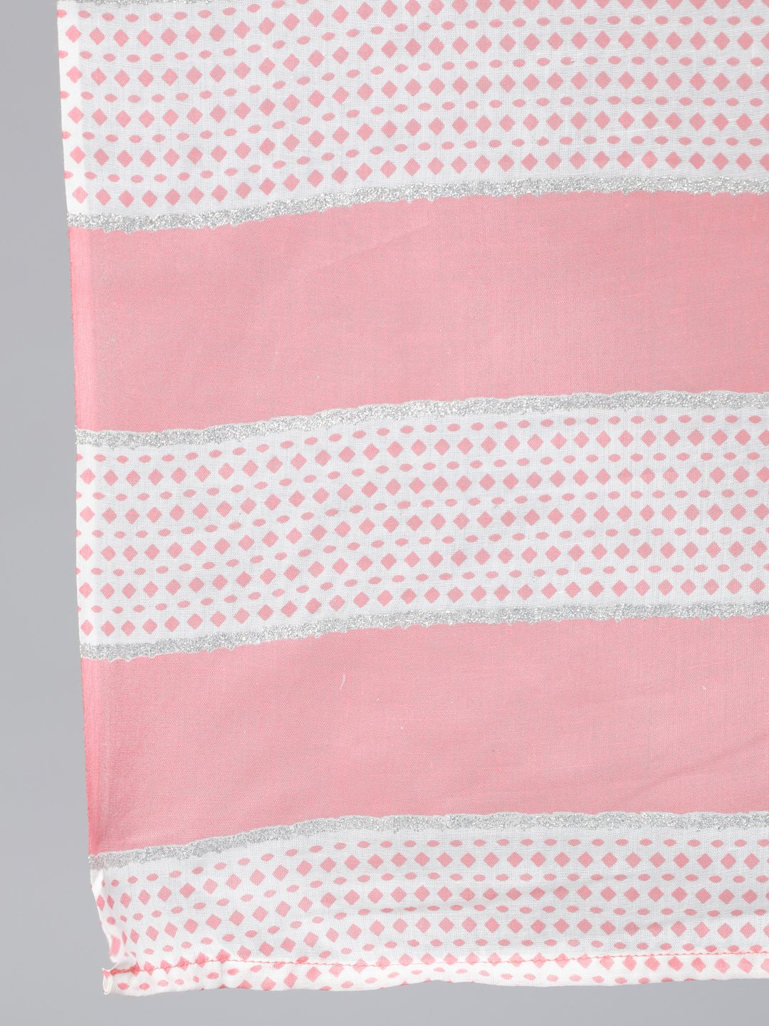 Women's Peach & Silver Printed Straight Kurta With Plazzo  & Dupatta