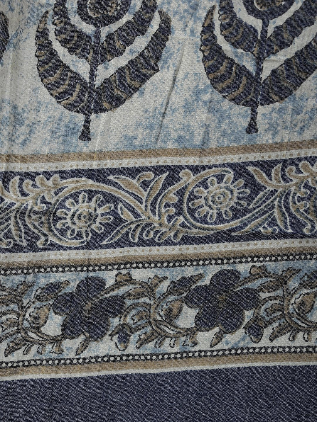 Women's Blue Printed Straight Kurta With Palazo & Dupatta