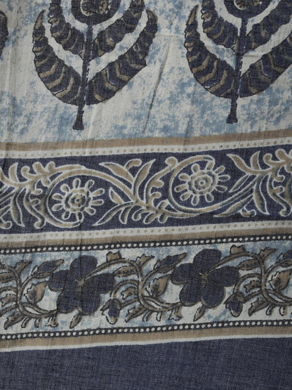 Women's Blue Printed Straight Kurta With Palazo & Dupatta
